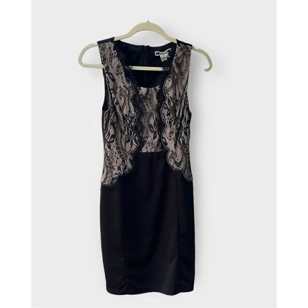 Nikibiki Women’s S Black and Taupe Lace Dress